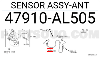 Nissan 47910AL505 SENSOR ASSY-ANT