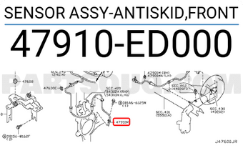 Nissan 47910ED000 SENSOR ASSY-ANTISKID,FRONT