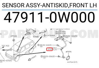 Nissan 479110W000 SENSOR ASSY-ANTISKID,FRONT LH