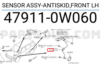 Nissan 479110W060 SENSOR ASSY-ANTISKID,FRONT LH