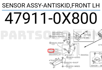 Nissan 479110X800 SENSOR ASSY-ANTISKID,FRONT LH