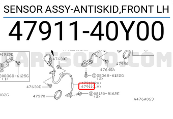 Nissan 4791140Y00 SENSOR ASSY-ANTISKID,FRONT LH