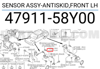 Nissan 4791158Y00 SENSOR ASSY-ANTISKID,FRONT LH