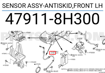 Nissan 479118H300 SENSOR ASSY-ANTISKID,FRONT LH