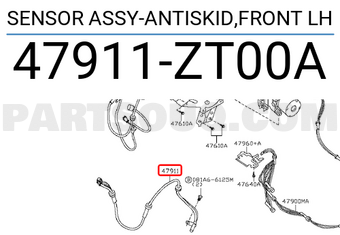 Nissan 47911ZT00A SENSOR ASSY-ANTISKID,FRONT LH
