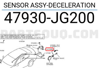 Nissan 47930JG200 SENSOR ASSY-DECELERATION