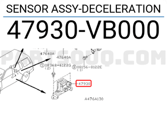 Nissan 47930VB000 SENSOR ASSY-DECELERATION