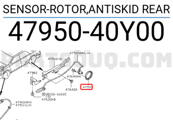 Nissan 4795040Y00 SENSOR-ROTOR,ANTISKID REAR