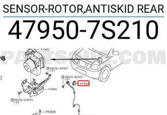 Nissan 479507S210 SENSOR-ROTOR,ANTISKID REAR