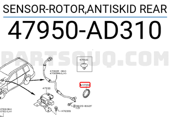 Nissan 47950AD310 SENSOR-ROTOR,ANTISKID REAR