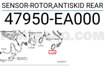 Nissan 47950EA000 SENSOR-ROTOR,ANTISKID REAR