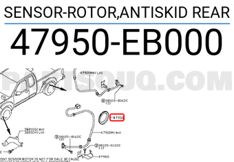 Nissan 47950EB000 SENSOR-ROTOR,ANTISKID REAR