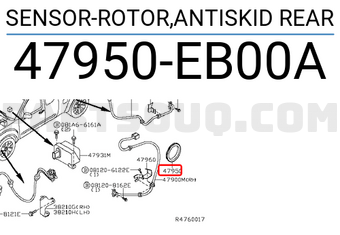 Nissan 47950EB00A SENSOR-ROTOR,ANTISKID REAR