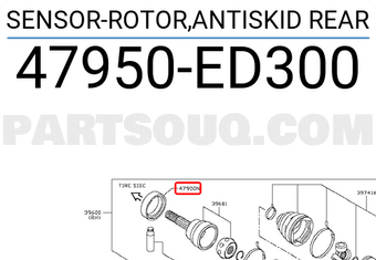 Nissan 47950ED300 SENSOR-ROTOR,ANTISKID REAR