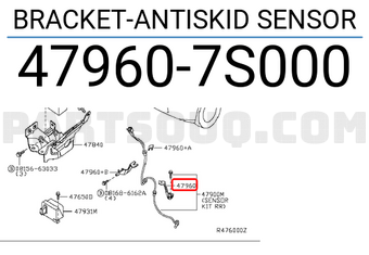 Nissan 479607S000 BRACKET-ANTISKID SENSOR