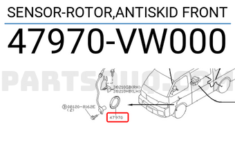 Nissan 47970VW000 SENSOR-ROTOR,ANTISKID FRONT