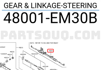 Nissan 48001EM30B GEAR & LINKAGE-STEERING