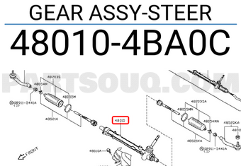 Nissan 480104BA0C GEAR ASSY-STEER