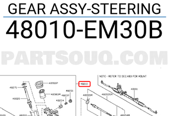 Nissan 48010EM30B GEAR ASSY-STEERING