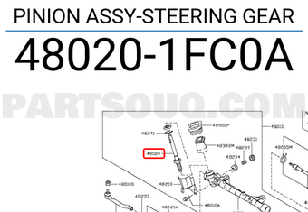Nissan 480201FC0A PINION ASSY-STEERING GEAR