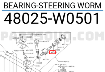 Nissan 48025W0501 BEARING-STEERING WORM