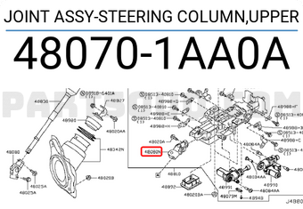 Nissan 480701AA0A JOINT ASSY-STEERING COLUMN,UPPER