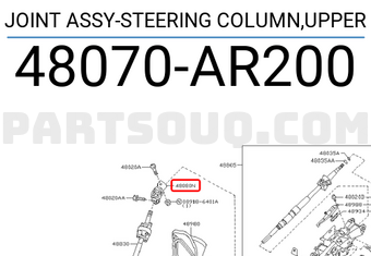 Nissan 48070AR200 JOINT ASSY-STEERING COLUMN,UPPER