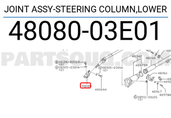 Nissan 4808003E01 JOINT ASSY-STEERING COLUMN,LOWER