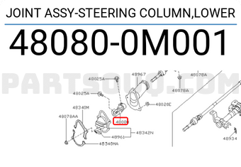 Nissan 480800M001 JOINT ASSY-STEERING COLUMN,LOWER