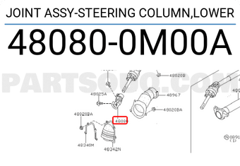 Nissan 480800M00A JOINT ASSY-STEERING COLUMN,LOWER