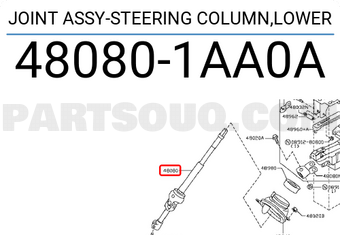 Nissan 480801AA0A JOINT ASSY-STEERING COLUMN,LOWER