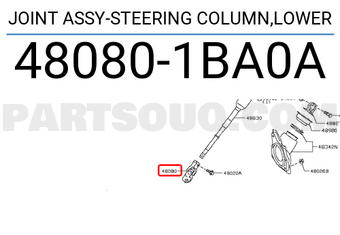 Nissan 480801BA0A JOINT ASSY-STEERING COLUMN,LOWER