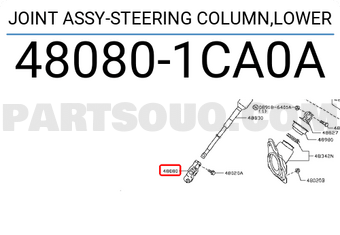 Nissan 480801CA0A JOINT ASSY-STEERING COLUMN,LOWER