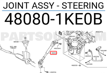 Nissan 480801KE0B JOINT ASSY - STEERING