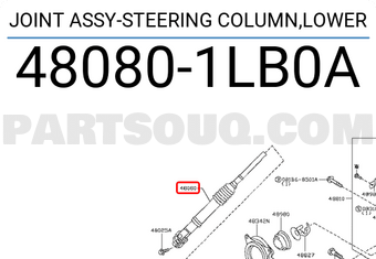 Nissan 480801LB0A JOINT ASSY-STEERING COLUMN,LOWER