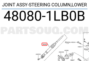 Nissan 480801LB0B JOINT ASSY-STEERING COLUMN,LOWER