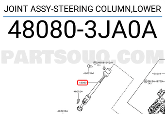 Nissan 480803JA0A JOINT ASSY-STEERING COLUMN,LOWER