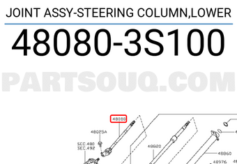 Nissan 480803S100 JOINT ASSY-STEERING COLUMN,LOWER