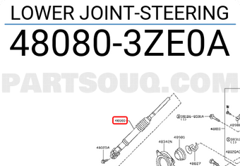 Nissan 480803ZE0A LOWER JOINT-STEERING