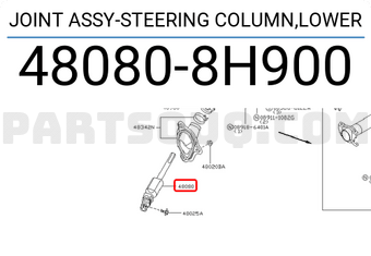 Nissan 480808H900 JOINT ASSY-STEERING COLUMN,LOWER