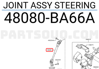 Nissan 48080BA66A JOINT ASSY STEERING