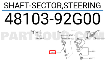 Nissan 4810392G00 SHAFT-SECTOR,STEERING