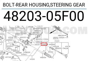 Nissan 4820305F00 BOLT-REAR HOUSING,STEERING GEAR