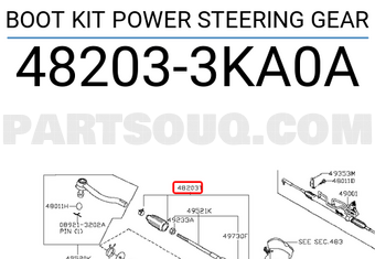 Nissan 482033KA0A BOOT KIT POWER STEERING GEAR