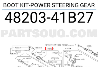 Nissan 4820341B27 BOOT KIT-POWER STEERING GEAR