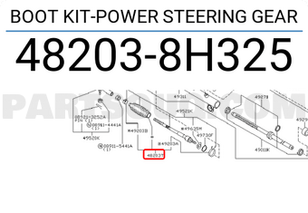 Nissan 482038H325 BOOT KIT-POWER STEERING GEAR