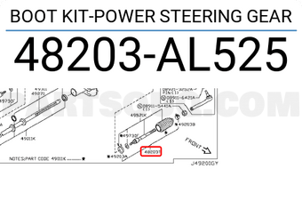 Nissan 48203AL525 BOOT KIT-POWER STEERING GEAR