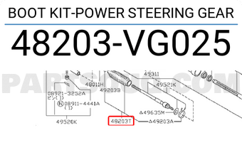 Nissan 48203VG025 BOOT KIT-POWER STEERING GEAR