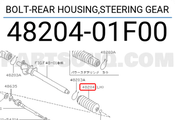 Nissan 4820401F00 BOLT-REAR HOUSING,STEERING GEAR