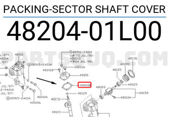 Nissan 4820401L00 PACKING-SECTOR SHAFT COVER